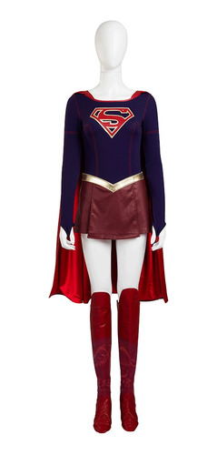 Cosplay De Supergirl Kara Danvers Superman Para Halloween, Set De 4