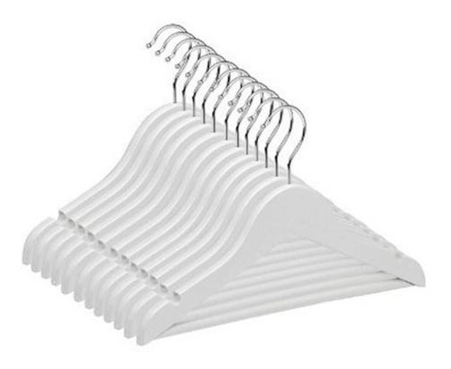 Imagen 3 de 4 de Percha Madera Blanca Laqueada Importada Bebe 26 Cm X 50 U