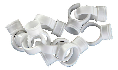 Imagem 4 de 6 de Anéis Batoque P/ Micropigmentação 100 Un Branco Descartável
