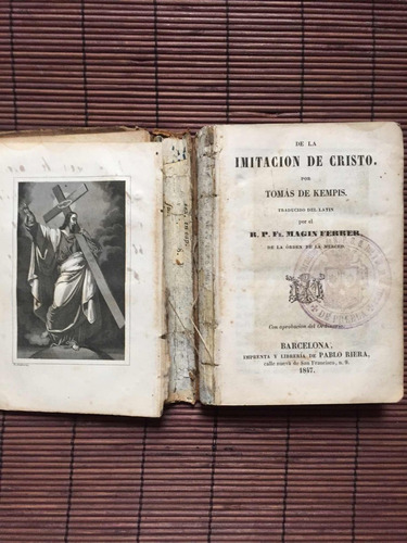Libro Antiguo. Imitación De Cristo. Tomás De Kempis, 1847 