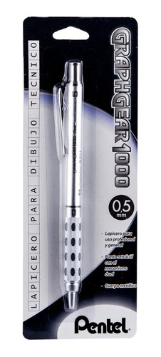 Lapicero Profesional Pentel Graphgear Plata Dibujo 0.5mm