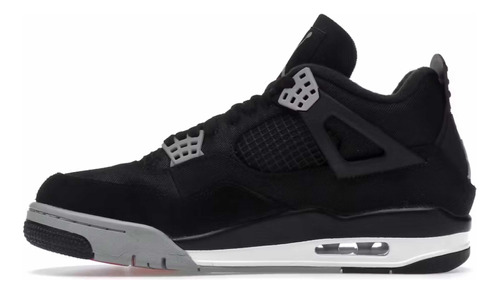 Tenis Air Jordan 4 Retro Black Canvas Lona Negra 