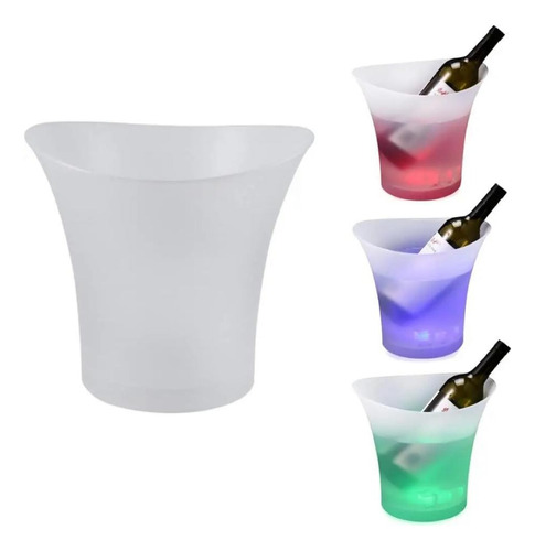 12 Pz Hielera Con Luz Led Enfriador Botellas Cerveza Fiesta Color Rgb Liso