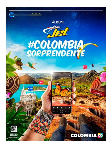 Álbum Jet Colombia Sorprendente (nuevo) + 120 Láminas