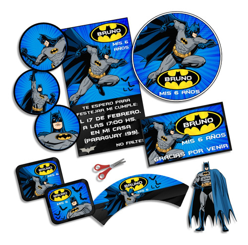Kit Imprimible Batman Personalizado Cumpleaños Candybar
