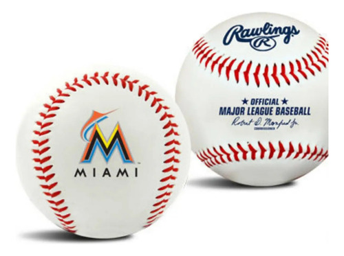 Pelota Rawling Mlb Coleccionable Miami Marlins 2 Unidades