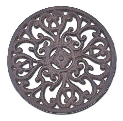 Salvamanteles De Hierro Fundido Ornamental Redondo Decorativ