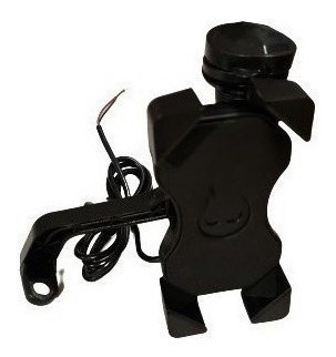 Soporte De Celular Para Moto Con Cargador Usb 2 Amperes Negro
