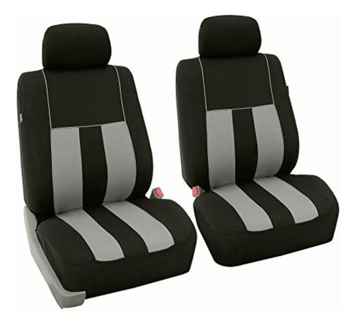 Fh Group Fh-fb036217 Striking Striped Seat Covers Gray/black
