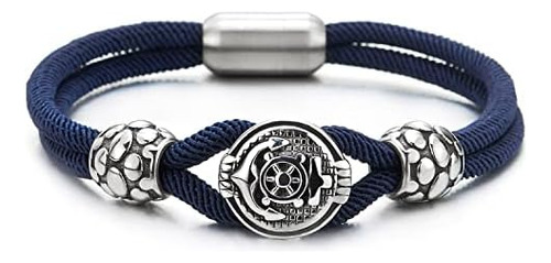 Coolsteelandbeyond Pulsera De Cuerda Para Yate Náutico Azul 