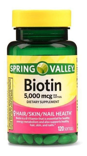 Biotina 5000 Mcg Spring Valley® - 120 Capsulas - Eua