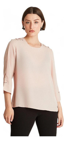 Blusa Escote Redondo Mujer Lorenzo Di Pontti Rosado