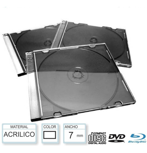 Cajas Finas Slim Acrilicas, Plasticas Para Cd/dvd, X 20