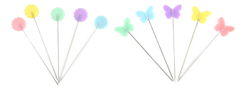 Alfileres Rectos De Cabeza Plana De Flores Alfileres De