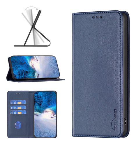 Funda Tipo Cartera Con Ranura Para Tarjetas De Piel Abatible
