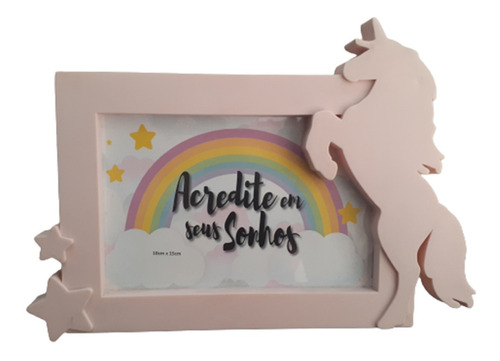 Porta Retrato Soporte De Foto Unicornio Infantil Plástico