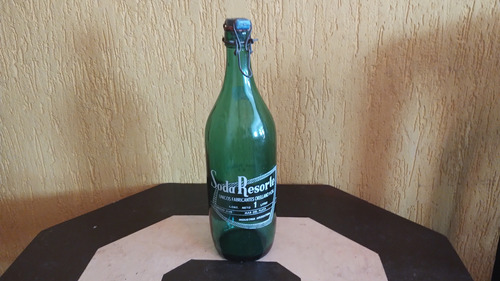 Antigua Botella Soda Resorte 1 L Año 71 Verde Tapón Plástico