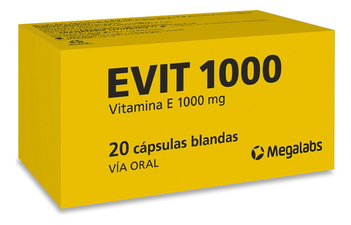 Evit® 1000mg X 20 Cápsulas | Vitamina E Megalabs