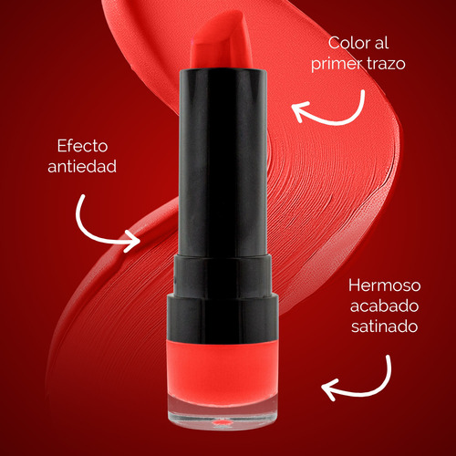 Labial Satinado Ivy Con Colageno Y Vitamina E Fiery Orange