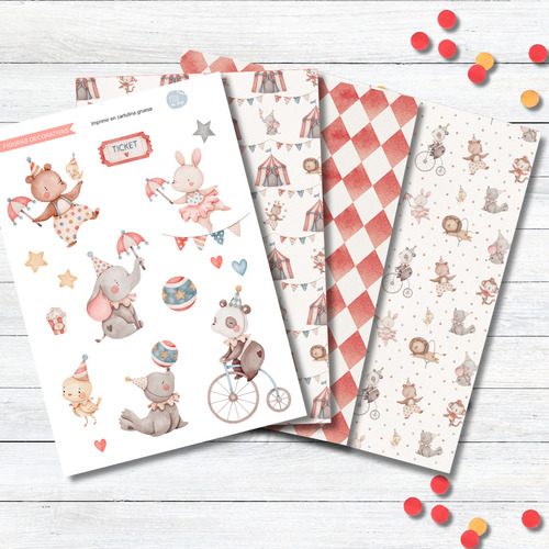 Kit Imprimible Circo Bebé Personalizado Decoración