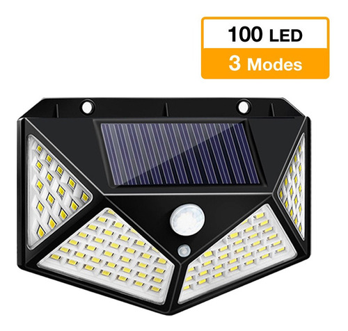 Lámpara Led Reflector Solar Exterior Jardín Casa Sensor