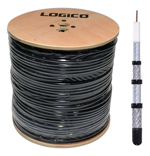 Cable Coaxial Rg6 Quad Shield Exterior (1000ft) Tv Satelital