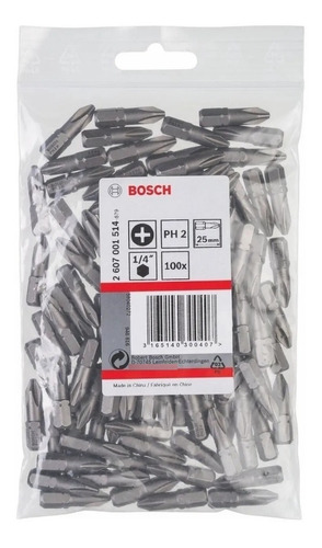 Punta Atornillar Ph2 X 25 Mm X 100 Unidades Bosch