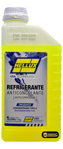 Liquido Refrigerante Concentrado Orgánico Amarillo X 1 Litro