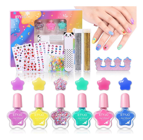 Juego De Esmaltes De Uñas Para Niños, No Tóxicos, A Base De