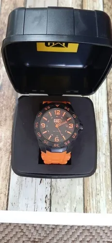 Reloj Cat Original En Su Caja Color Naranja