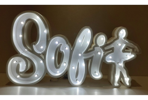Imagen 5 de 10 de 3 Letras 25 Cm Luz Led Polyfan Tu Nombre Cartel Luminoso
