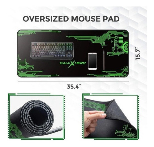 Escritorio Para Gamers Galaxhero Luces Led Rgb Geek Verde