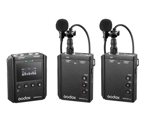 Sistema De Micrófono Godox Vmics2 Uhf Para 2 Personas