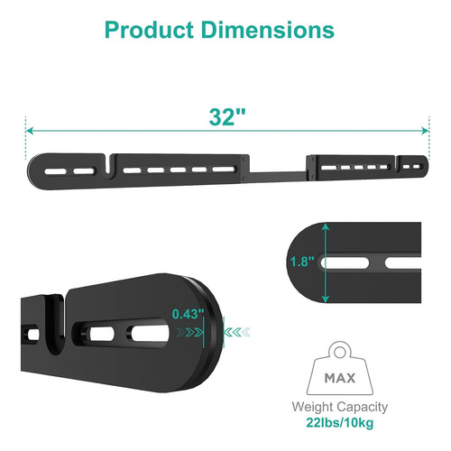 Soporte De Pared Para Barra De Sonido Sonos Arc