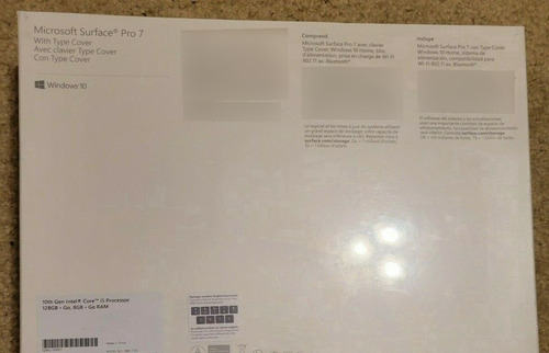 Imagen 2 de 2 de Nuevo Microsoft Surface Pro 7 12.3 Sellado