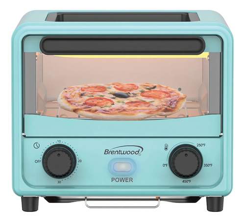 Grill Horno Tostador Mini De 3 Litros Brentwood Con Temporiz Color Azul
