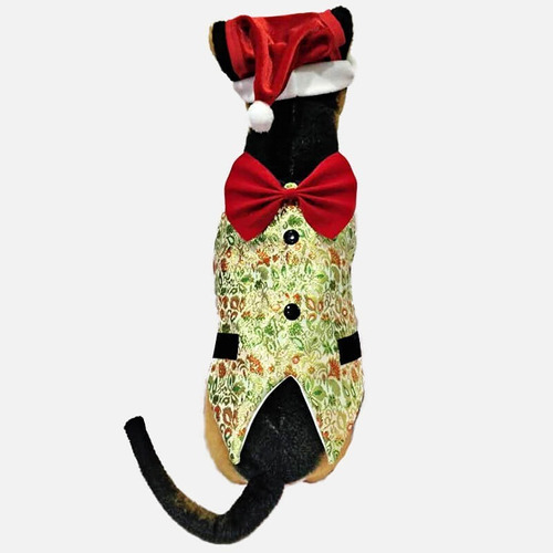 Chaleco Navideño Elegante Color Crema Para Perros