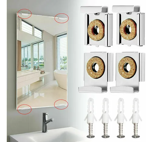 Práctico Kit De Abrazaderas Cromadas Para Colgar Espejos | Meses sin ...