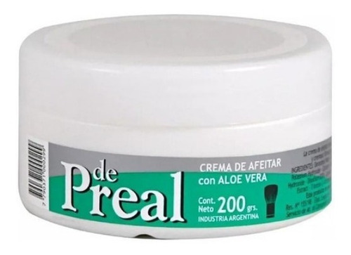 Crema De Afeitar Con Aloe Vera De Preal 200g