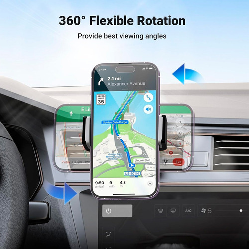 Soporte De Celular Para Auto Sujetador Giratorio 360 Grados