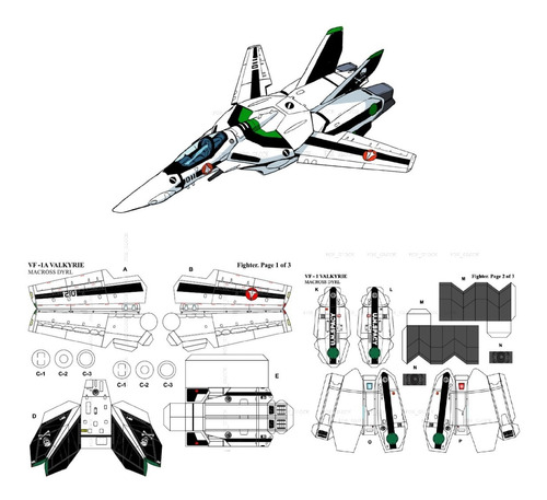 Vf-1a Kakizaki Robotech Papercraft