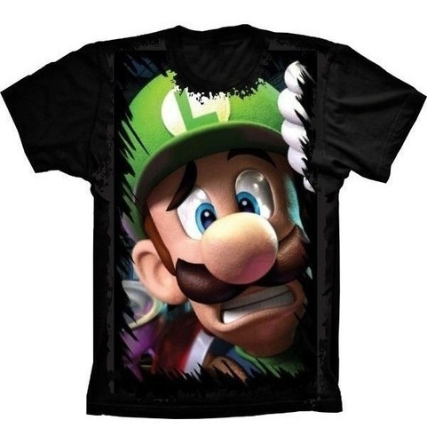 Camiseta Estilosa 3d Fullprint -  Game Smb Luigi 