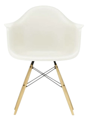 Silla Con Apoyabrazos Eames Base Madera Estilo Nórdico Color de la estructura de la silla Blanco