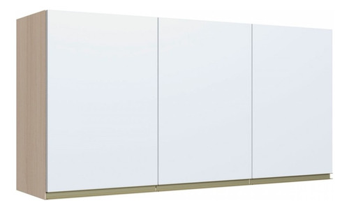 Armário Aéreo Cozinha 3 Portas Nature/branco 1005 - Bentec Cor Branco