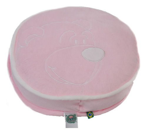 Almofada Infantil Redonda Ursinho Rosa Zip Toys