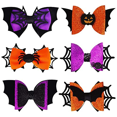 6 Pcs Halloween Spangle Glitter Clips Niñas Clips De Ztfd7