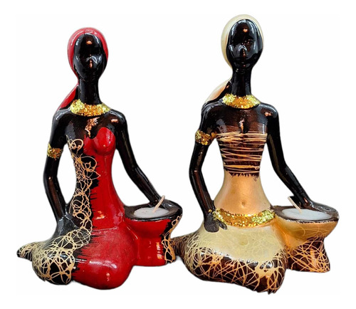 Figuras En Ceramica Africanas Para Decoracion De Hogar 37 Cm