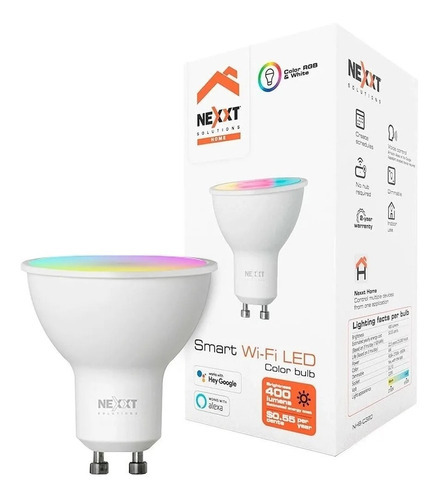 Lámpara Led Dicroica Inteligente Rgb Pack X1 Nexxt Nhb-c320