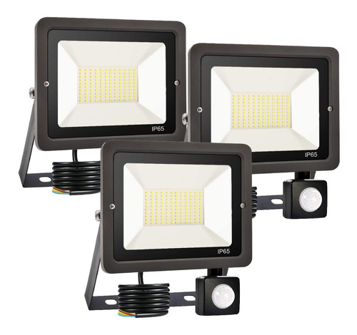 Pack X3 Proyector Led Sensor Movimiento 20w Ip65 - Unilux