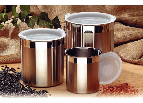 Pote Tramontina Cucina Aço Inox Para Mantimentos 14cm 2,3l Cor Branco
